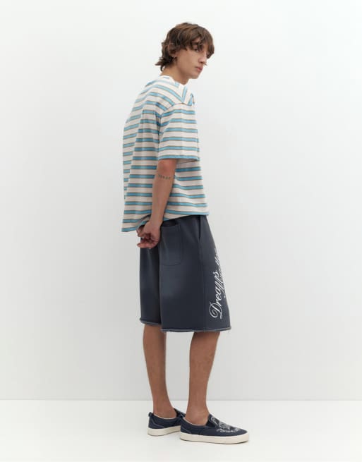 Pull&Bear Striped stwd t-shirt in white, 2 of 4
