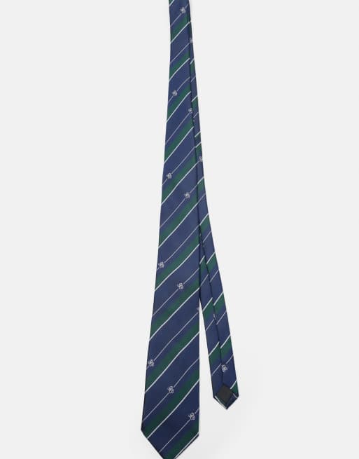 Pull&Bear Striped tie in blue, 3 of 4