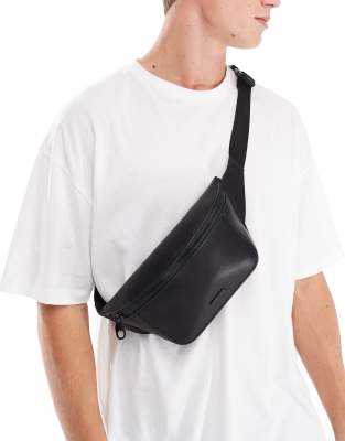 structured fanny pack in black