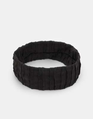 Pull & Bear - Strukturiertes, elastisches Haarband in Schwarz