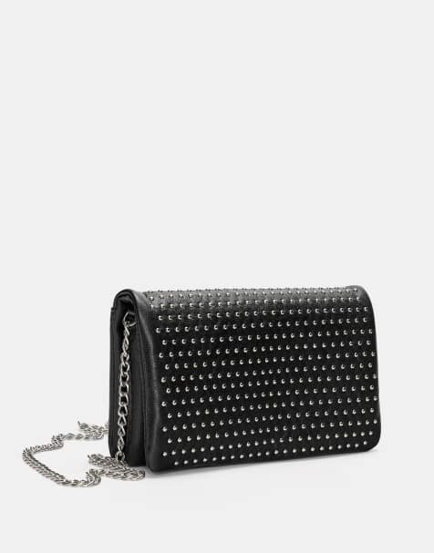 Pull&Bear Studded crossbody bag in black - view 1