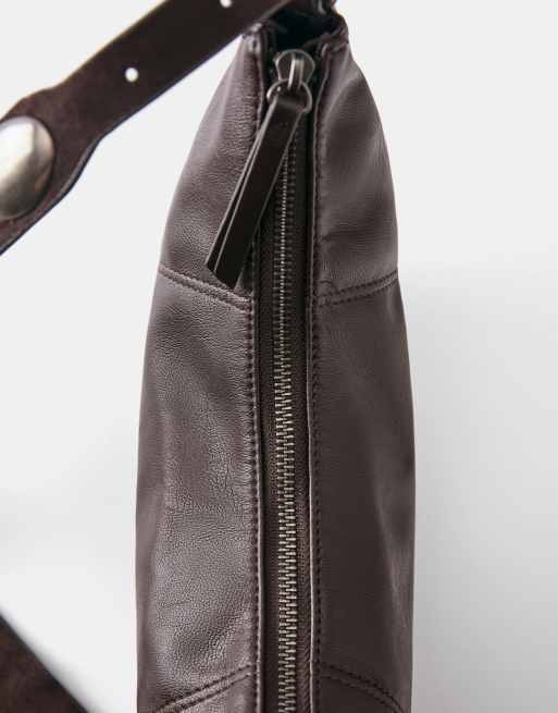 Pull&Bear Studded crossbody bag in brown, 3 of 5