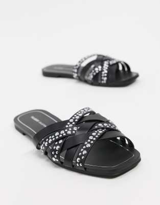 black flat flip flops