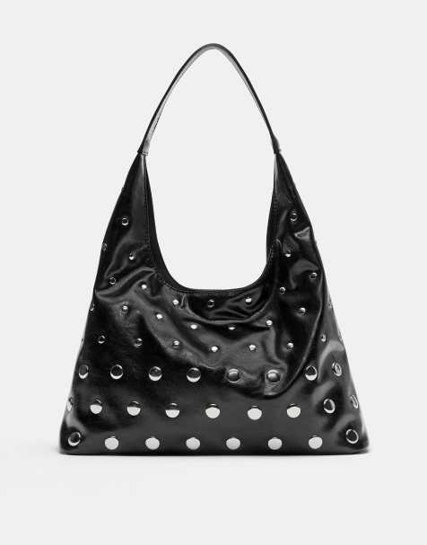Pull&Bear Studded shoulder bag in black - view 1