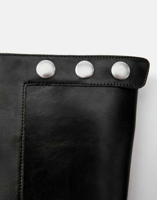 Pull&Bear Studded tall boots in black, 3 van 5