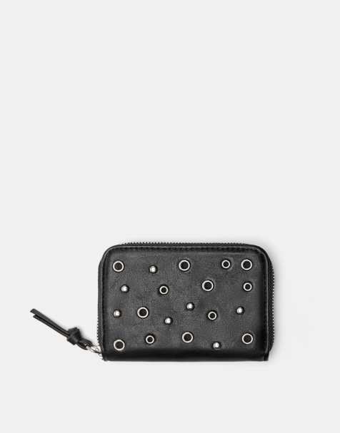 Pull&Bear Studded wallet in black - view 1