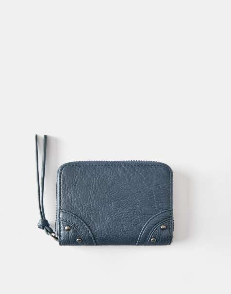 Pull&Bear Studded wallet in blue - view 1