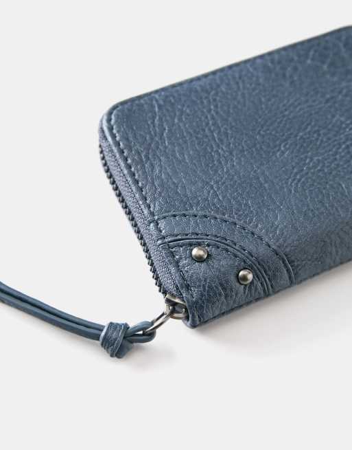 Pull&Bear Studded wallet in blue, 3 of 5