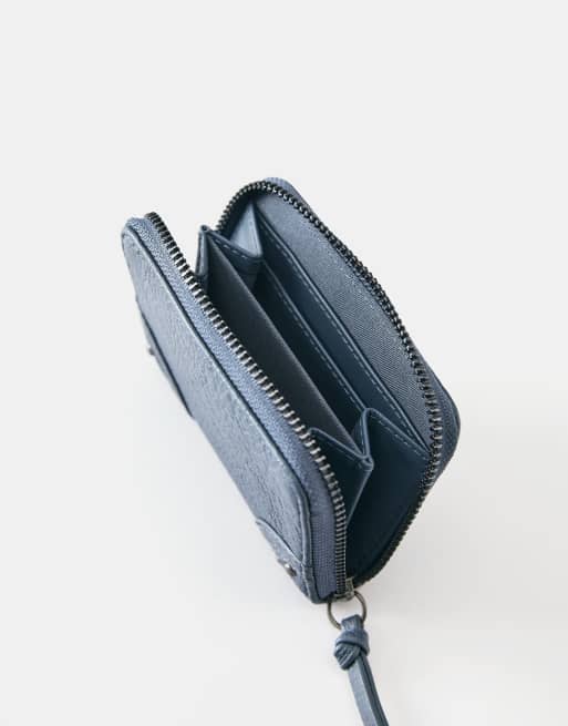 Pull&Bear Studded wallet in blue, 4 of 5