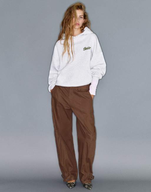Pull&Bear Stwd 91 hoodie in grijs gemêleerd, 4 van 7