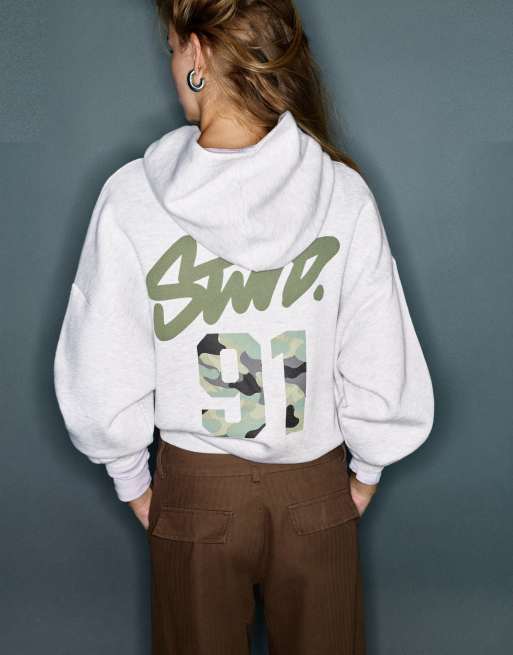 Pull&Bear Stwd 91 hættetrøje i gråmeleret, 3 af 7