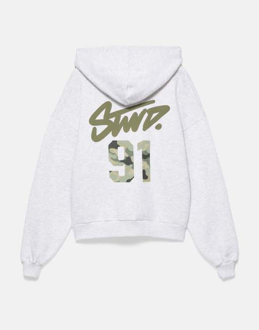 Pull&Bear Stwd 91 huvtröja i gråmelerad, 7 av 7