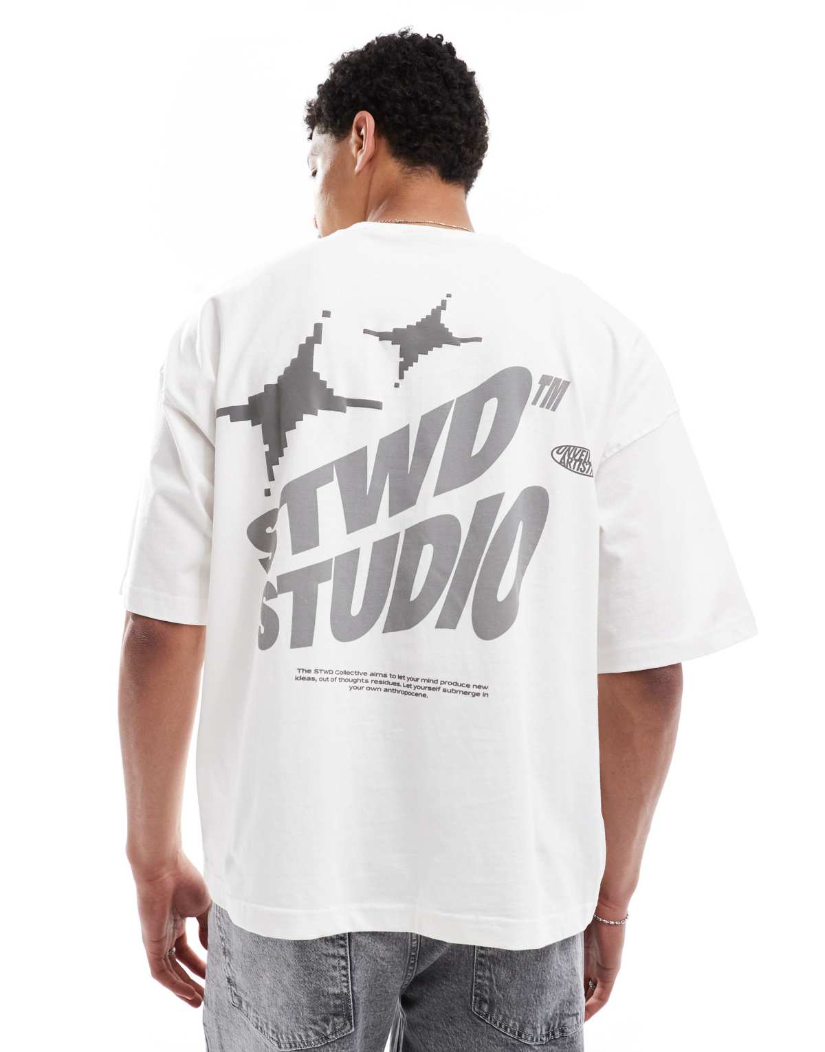 Pull&Bear STWD back graphic t-shirt in white