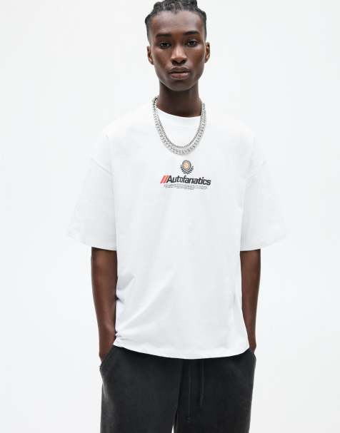 Pull&Bear STWD back print t-shirt in white - view 1