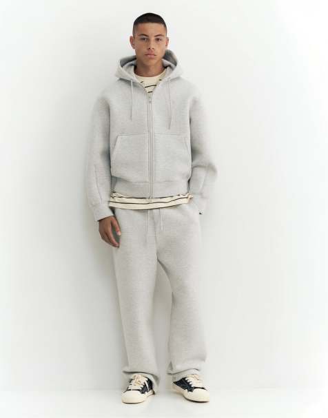 Pull&Bear Stwd baggy joggers in grey marl - view 1