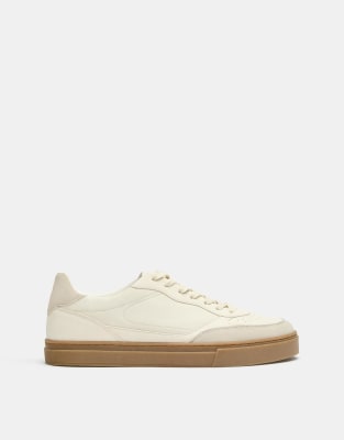 Pull&Bear Stwd basic trainers in ecru