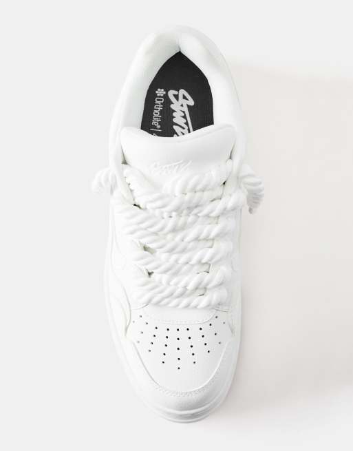 Pull&Bear - Stwd - Baskets à lacets - Blanc, 3 de 4