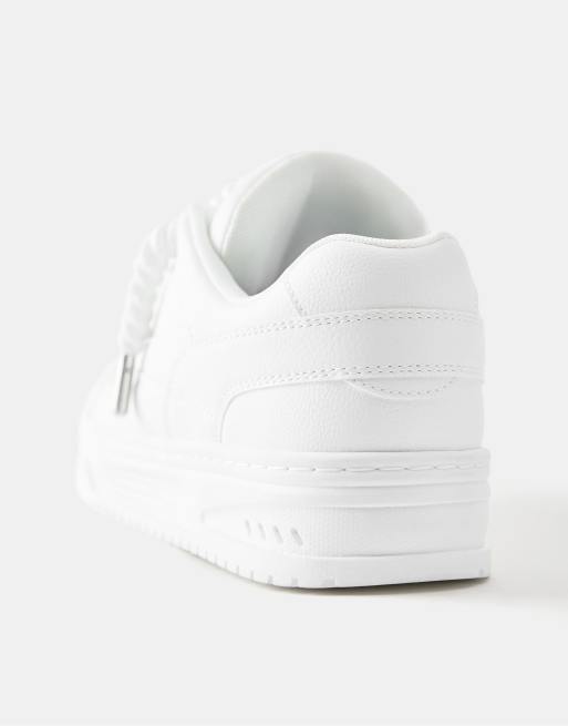 Pull&Bear - Stwd - Baskets à lacets - Blanc, 4 de 4
