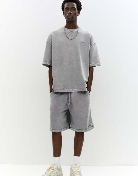 Pull&Bear – STWD – Bermuda-Joggingshorts in verwaschenem Grau - view 1