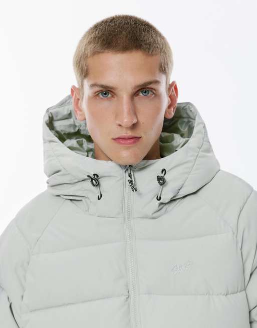 Pull&Bear - STWD - Bleg grå dynejakke med hætte, 3 af 5