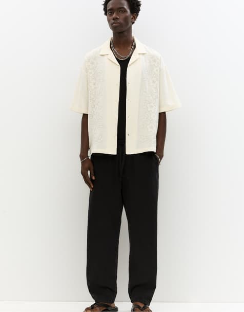 Pull&Bear – STWD – Bleksvarta mjukisbyxor i jeansstil - view 1