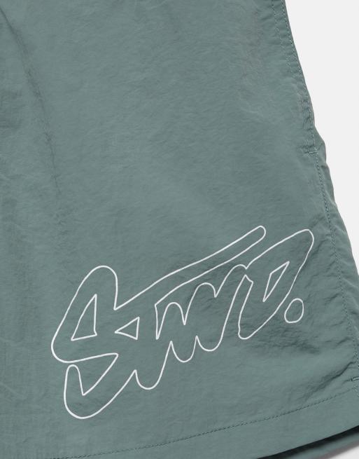 Pull&Bear Stwd board shorts i grøn, 3 af 4