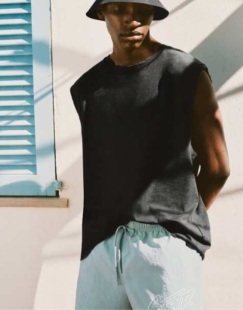 Pull&Bear Stwd board shorts in navy - view 1