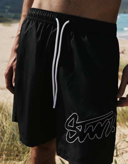 Pull&Bear – STWD – Boardshorts in Schwarz, 2 von 4