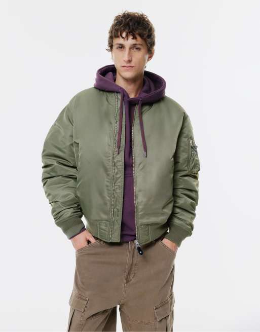 Pull&Bear - STWD - Bomber oversize color kaki