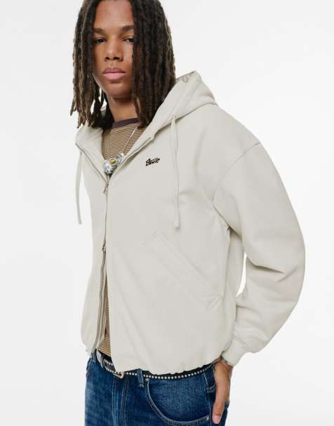 Pull&Bear – Stwd – Bomberjacke in Wollweiß mit Kapuze - view 1