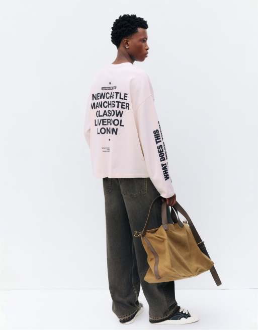 Pull&Bear Stwd boxig grafisk t-shirt i rosapink, 2 av 5