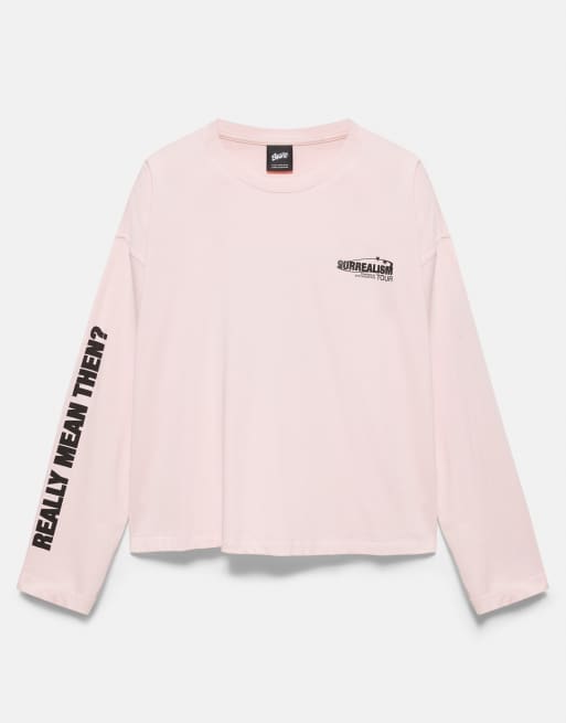 Pull&Bear Stwd boxig grafisk t-shirt i rosapink, 3 av 5