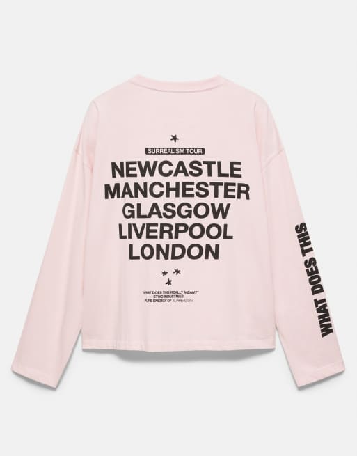 Pull&Bear Stwd boxig grafisk t-shirt i rosapink, 5 av 5