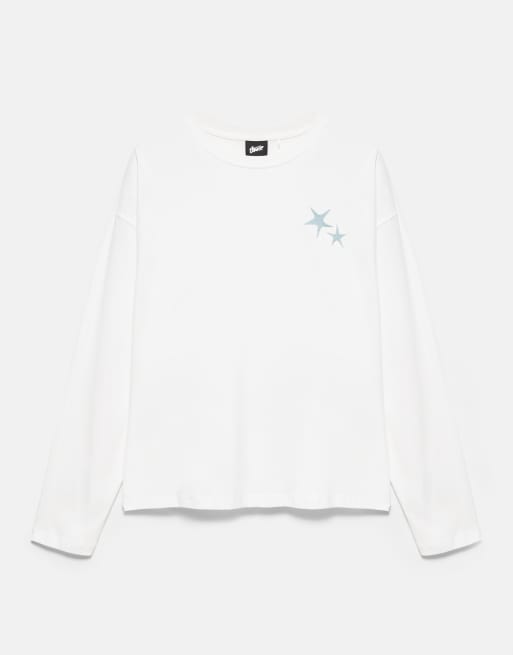 Pull&Bear Stwd boxig t-shirt med stjärna i off white, 5 av 7