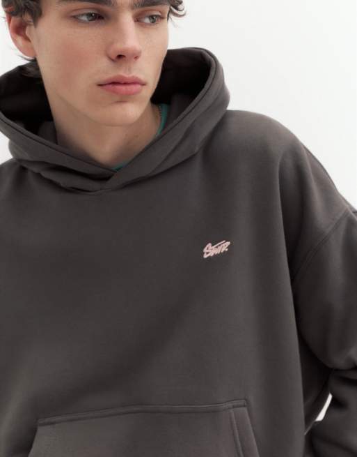 Pull&Bear Stwd boxy-fit hættetrøje i grå, 3 af 7