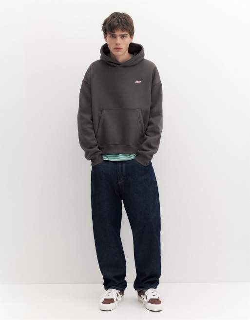 Pull&Bear Stwd boxy-fit hættetrøje i grå, 4 af 7