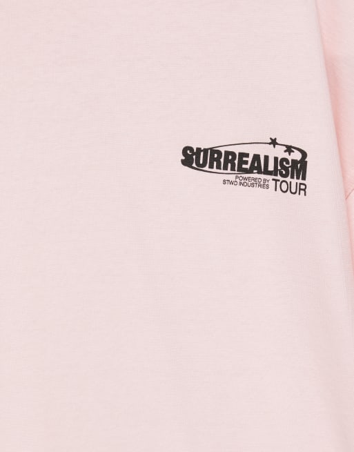 Pull&Bear Stwd Boxy-Grafik-T-Shirt in Rosapink, 4 von 5