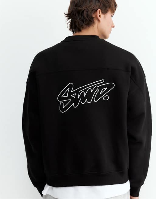 Pull&Bear Stwd boxy sweatshirt i sort, 5 af 7