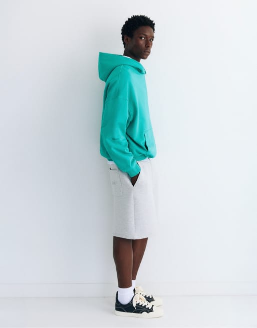 Pull&Bear Stwd boxy sweatshirt i turkis, 3 af 7