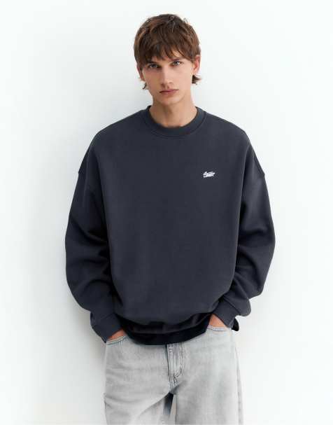 Pull&Bear Stwd Boxy-Sweatshirt in Grau - view 1