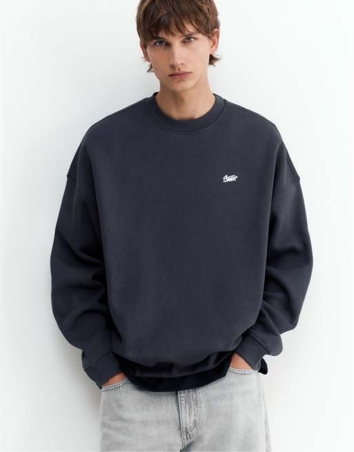 Pull&Bear Stwd Boxy-Sweatshirt in Grau, 5 von 5