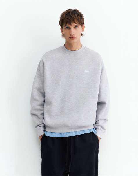 Pull&Bear Stwd boxy sweatshirt in grey marl - view 1