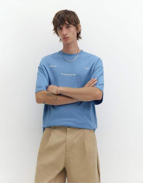 Pull&Bear Stwd boxy T-shirt i himmelblå - view 1