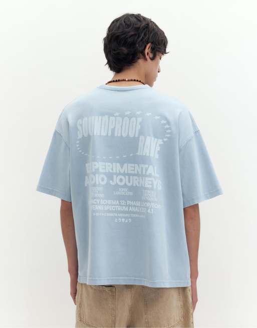 Pull&Bear Stwd boxy t-shirt in pastel blue, 2 of 7