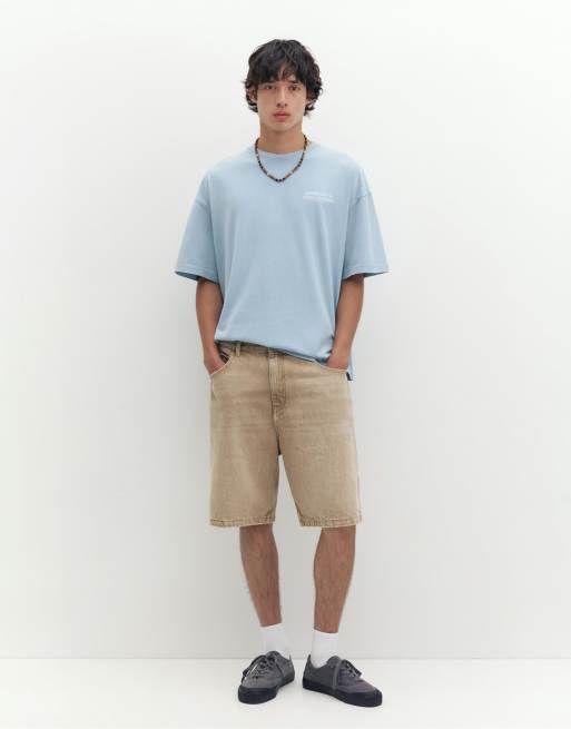 Pull&Bear Stwd boxy t-shirt in pastel blue, 4 of 7
