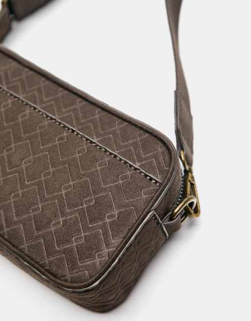 Pull&Bear – STWD – Brun, präglad axelremsväska, 3 av 4