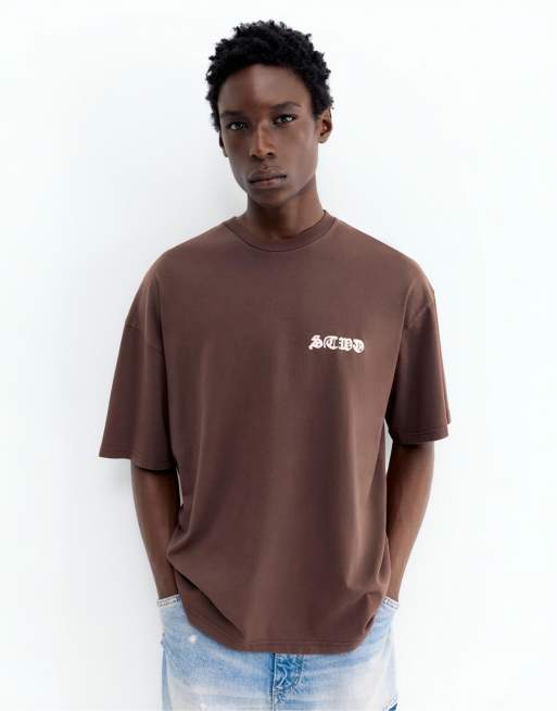 Pull&Bear – STWD – Brun t-shirt, 4 av 4