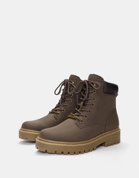 Pull&Bear - Stwd - Brune støvler med snørebånd - view 1