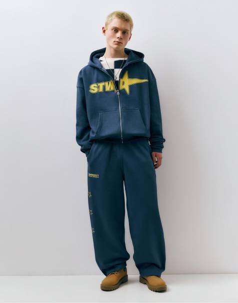 Pull&Bear Stwd casual set in blue - view 1