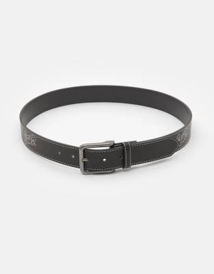 Pull & Bear - STWD - Ceinture brodée - Noir